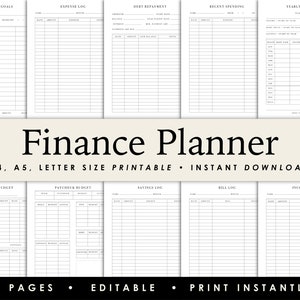 Financial Planner Printable | Printable Planner | Budget Sheets | Expense Tracker | Bill Tracker | Digital Download | A4, A5, Letter Size