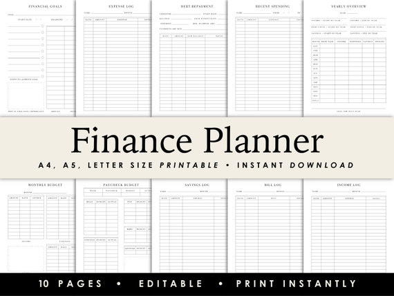 Financial Planner Printable Printable Planner Budget - Etsy