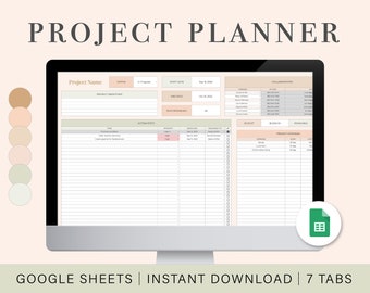 Project Management Planner Spreadsheet | Small Business Project Tracker | Personal Project Planner | Project Management | Google Sheets