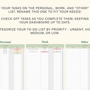 Task Tracking Spreadsheet Task Planner Digital to Do List - Etsy