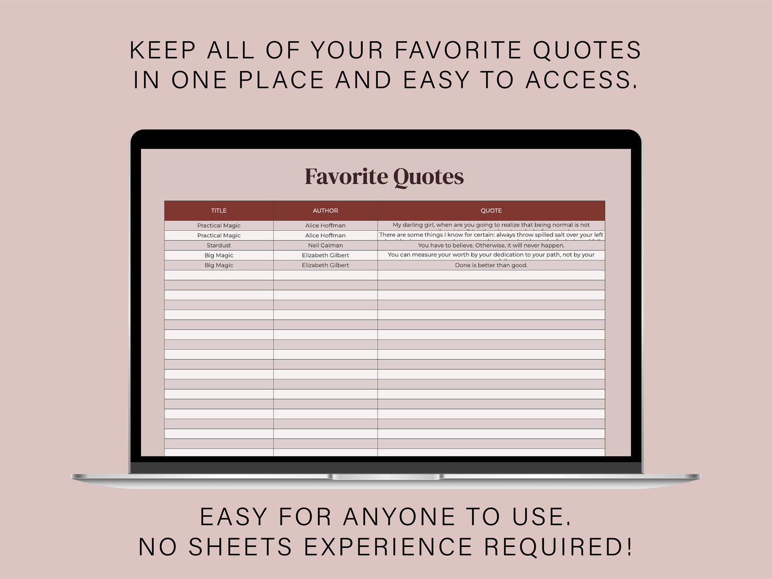 Book Tracker Spreadsheet Reading Log Google Sheets Etsy