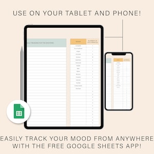 Mood Tracker Spreadsheet | Mood Tracking Template | Google Sheets ...