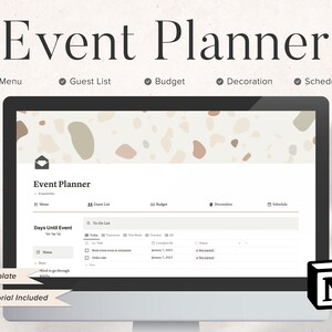 Notion Event Planner Template | Digital Planner | Party Planner | Wedding Planning | Notion Template for Event Planning