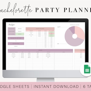 Bachelorette Party Planning Spreadsheet | Bachelorette Trip Planner | Google Sheets Spreadsheet Template