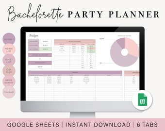 Bachelorette Party Planning Spreadsheet | Bachelorette Trip Planner | Google Sheets Spreadsheet Template