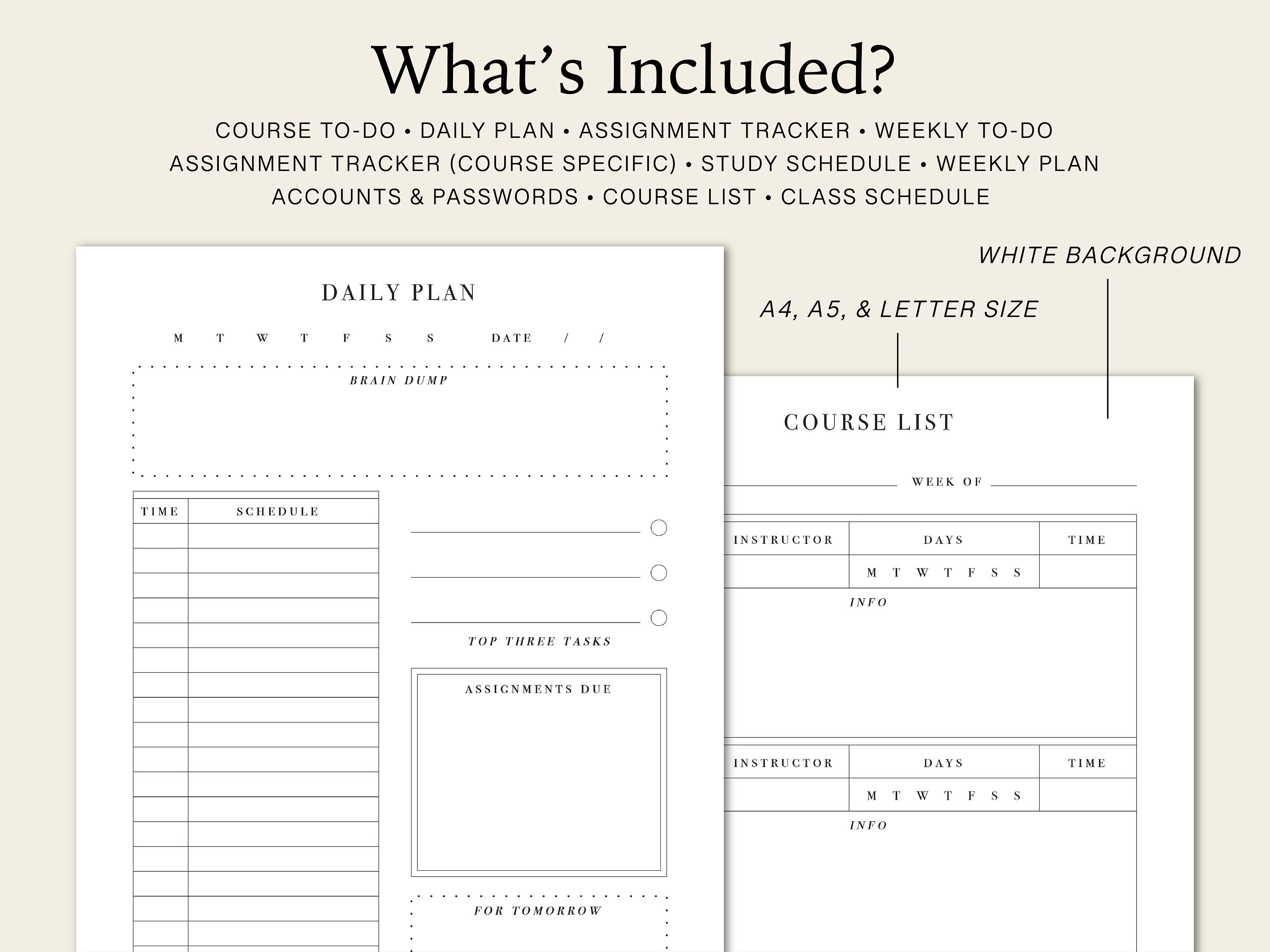 Student Planner Printable | Study Planner Printable | Study Bundle ...