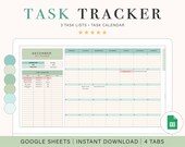 Task Tracking Spreadsheet | Task Planner | Digital To Do List | Google Sheets Template | Productivity Planner
