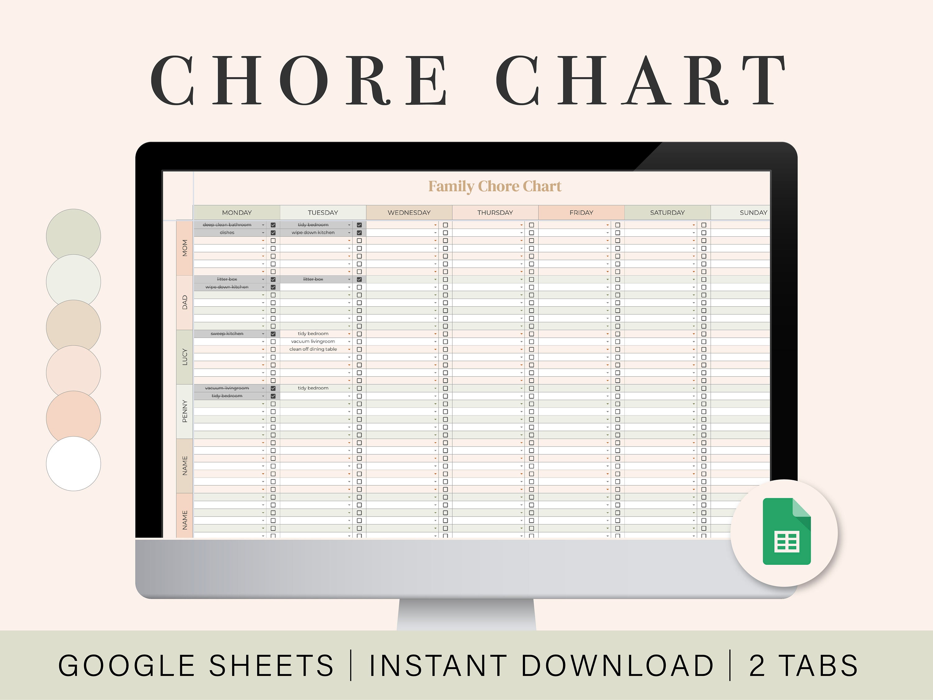 family-chore-chart-google-sheets-spreadsheet-template-digital-chore