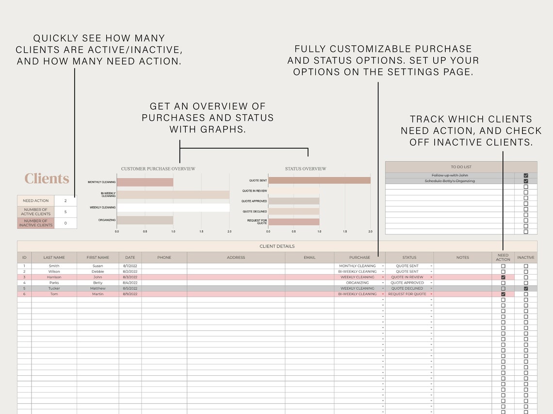Business Client Tracker | Freelance Client Tracker | Small Business ...