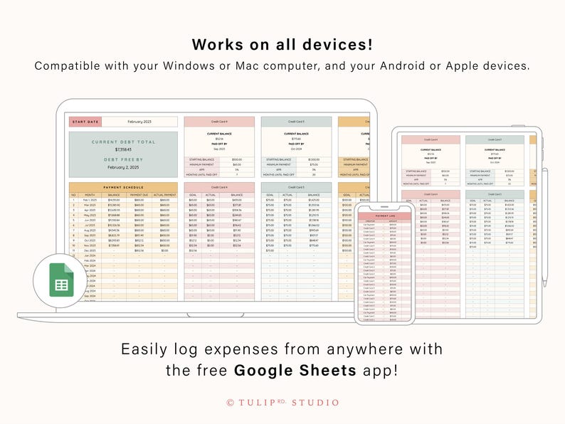 Debt Snowball Spreadsheet | Debt Payoff Tracker | Google Sheets Debt Snowball Spreadsheet Template | Budget Spreadsheet image 2