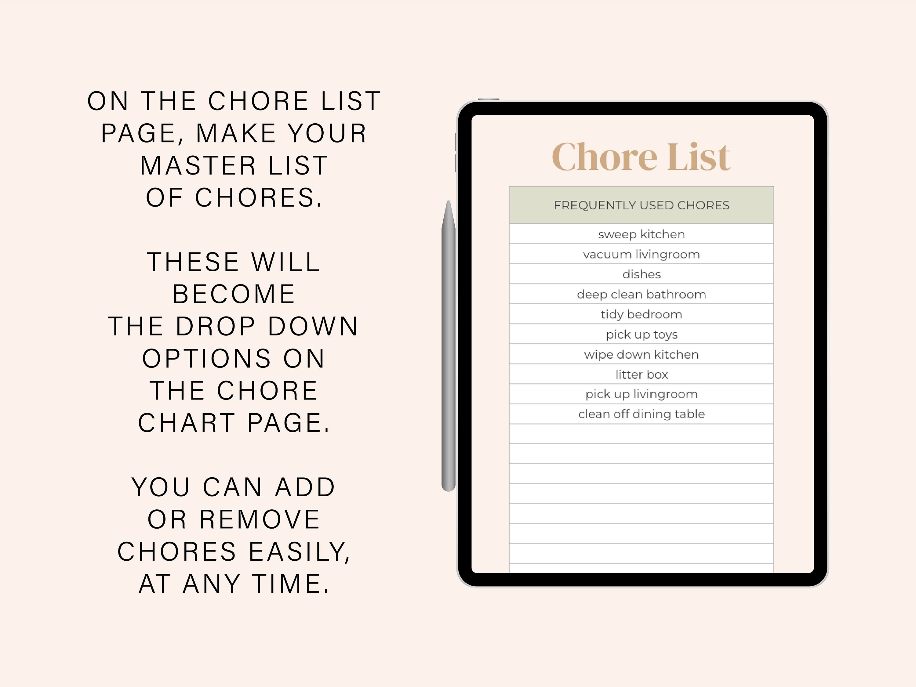 Family Chore Chart Google Sheets Spreadsheet Template Digital Chore