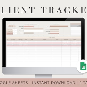 Business Client Tracker | Freelance Client Tracker | Small Business Management | Google Sheets Spreadsheet