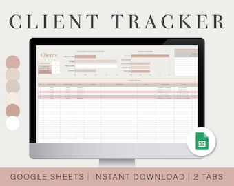 Business Client Tracker | Freelance Client Tracker | Small Business Management | Google Sheets Spreadsheet