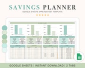 Digital Savings Planner to Reach Financial Goals Savings Tracking Spreadsheet Template for Google Sheets