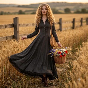 Charcoal Grey Long Dress for Women