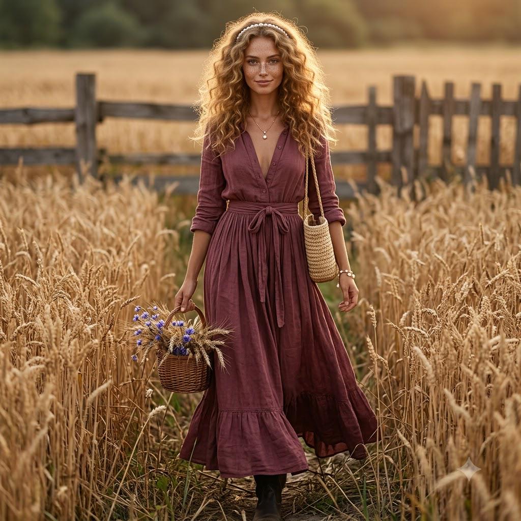 Boho Burgundy Dress - Etsy