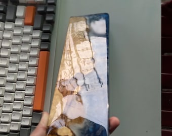 Handgelenkauflage aus Resin Blue Ocean: Handgefertigte Holz Tastatur Stütze