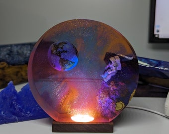 Lampa z żywicy epoksydowej międzygwiezdnej: lampka nocna w kształcie galaktyki astronauty