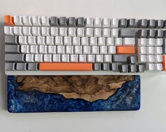 Reposamuñecas para teclado de madera de resina hecho a mano: diseño ergonómico de lava