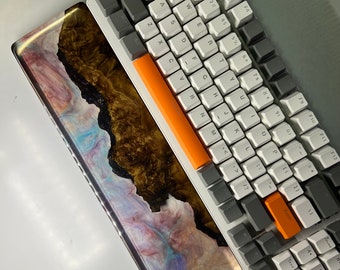 Reposamuñecas para teclado de resina hecho a mano: diseño ergonómico de sándalo