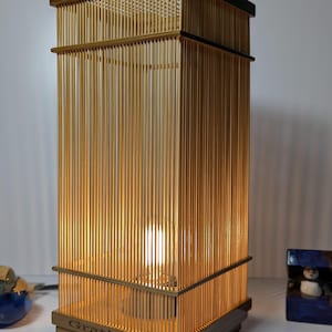 Bamboo table lamp,Bedside lamp,Decorative lights,Asian style lamp,Bamboo weaving,Classic black style