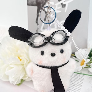 Sanrio Plush Keychain,ift for back to school, Customizable name keychain, Cute Cartoon Plushie Dog Doll Backpack Accessories,Keyring Charm.