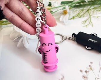 Gepersonaliseerde Ampullenopener/Brekerspuit. Schattige ampullenopeners in de vorm van een verpleegster en een paramedicus. Versterker. Cadeau voor haar, voeg uw naam toe als bedel