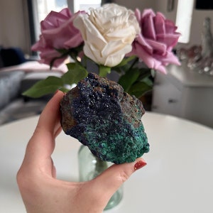Azurit x Malachit Kristall Geode, Azurit, Malachit, Druzy, Druzy Kristalle