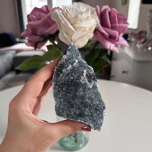 Druzy Regenbogen Amethyst Kristall Geode, hochwertiger Regenbogen Amethyst, druzy grauer Amethyst