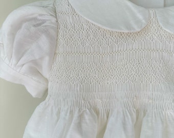 BLESSINGS ~ Hand Smocked Baptism/Christening Romper, Bubble or Dress