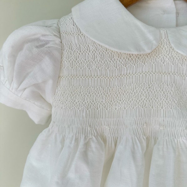 BLESSINGS ~ Hand Smocked Baptism/Christening Romper, Bubble or Dress