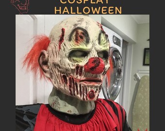 Evil Killer Voodoo Clown Halloween Latex Mask Costume Fancy Dress Zombie Skull 