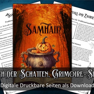 Samhain Grimoire Pages, Sabbath Pages, Book of Shadows, Witch Festivals, Witchy Download, Pagan Holidays, Pagan Holidays, Halloween