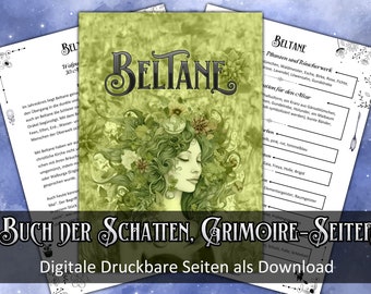 Beltane Grimoire Pages, Sabbat Pages, Book of Shadows, Witch Festivals, Witchy Download, Pagan Holidays, Paganism, Walpurgis Night