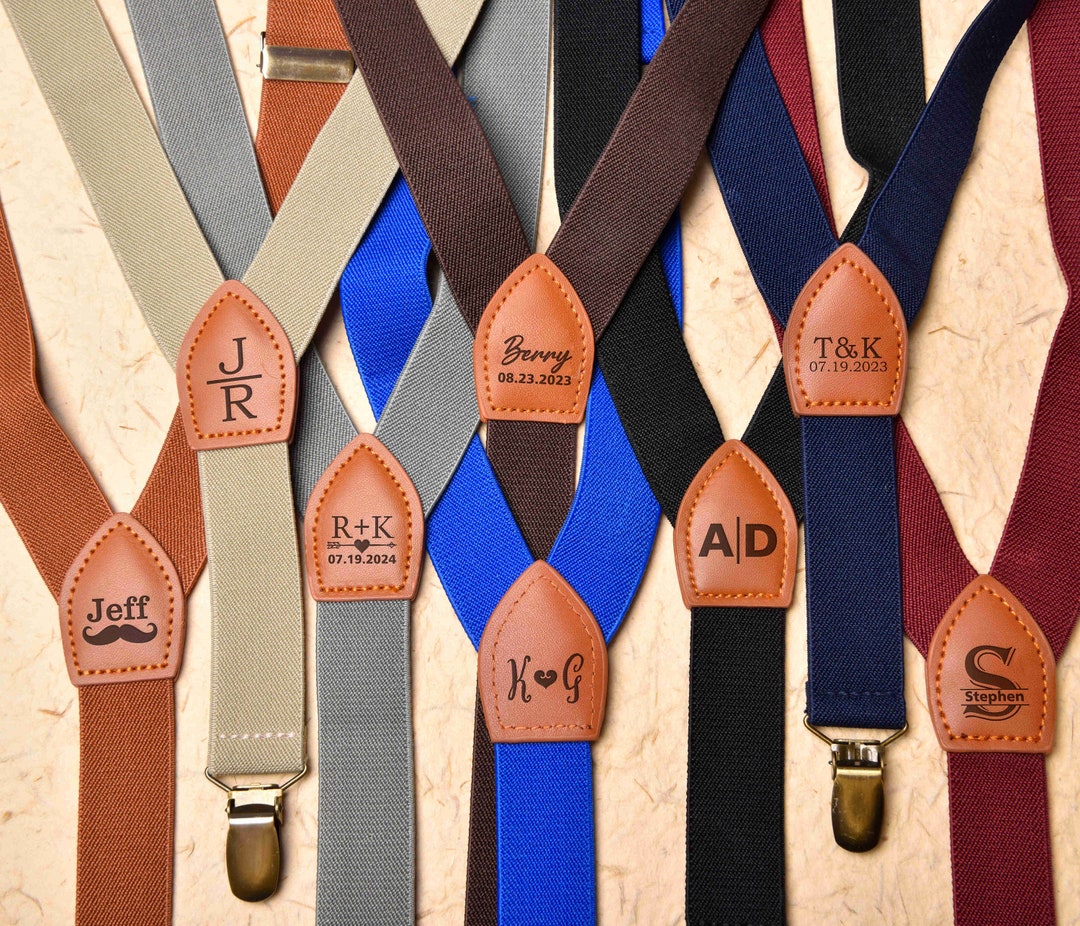 Personalized Suspenders, Custom Groomsmen Gifts, Wedding Suspenders