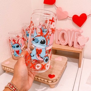Alien love bug  | Bamboo Lid | 16 oz glass |  21 oz glass cup | Libby glass cup | gifts for her |  aesthetic | trending glass cup | coquette