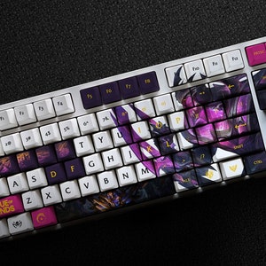 Zed - The Master of Shadows LOL-serie Keycap-set, 112 toetsen PBT voor mechanisch toetsenbord OEM-profiel | Galaxy Slayer Zed Lol aangepaste keycap