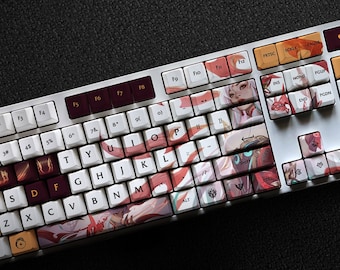 Irelia - The Blade Dancer LOL Series Keycap Set, 127 Keys PBT For Mechanical Keyboard OEM Profile | Mythmaker Irelia Lol Gaming Custom Gift