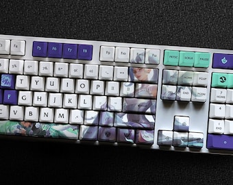 Zyra - Rise of the Thorns LOL Series Keycap Set,127Keys PBT For Mechanical Keyboard OEM Profile | Crystal Rose Zyra Keycap Custom Gift