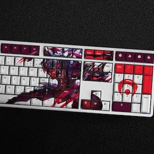 Zed - The Master of Shadows LoL Keycap Set, 140 toetsen PBT-profiel Cherry voor mechanisch toetsenbord |  Bloed maan Zed LoL aangepaste Keycap cadeau