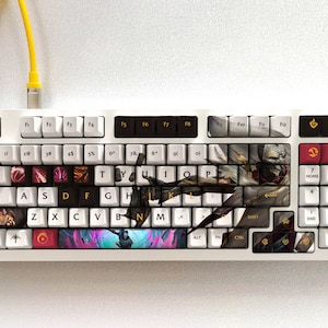 Jhin - The Virtuoso LOL Series Keycap Set, 127 Keys PBT For Mechanical Keyboard OEM Profile | Jhin Lol Gaming Keycap Custom Gift