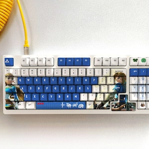 Hyrule Kingdom Game Keycap Set, 127 Keys PBT for Mechanical Keyboard OEM Profile | Master Sword Custom Keycap