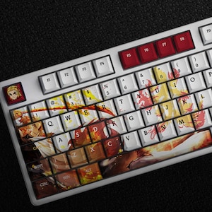 Anime Manga Fanmade Custom Keycap Set, 129 Keys PBT Profile Cherry For Mechanical Keyboard | Anime Personalized Keycap | Best Anime Gifts