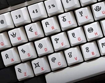 Keycap set gaming theme P O K E M O N, Unknown keycap set, 108 PBT keys for mechanical keyboard OEM profile