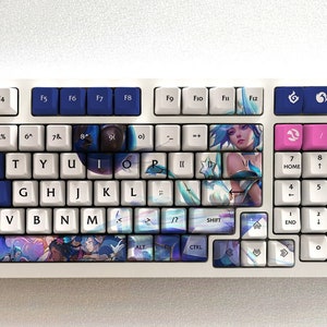 Orianna - The Lady of Clockwork Series Keycap Set, 112 Keys PBT For Mechanical Keyboard OEM Profile | Star Guardian Orianna Lol Custom Gift