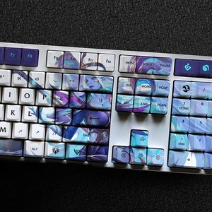 Soraka - The Starchild LOL Series Keycap Set, 112 Keys PBT For Mechanical Keyboard OEM Profile | Dawnbringer Soraka Custom Keycap Gift