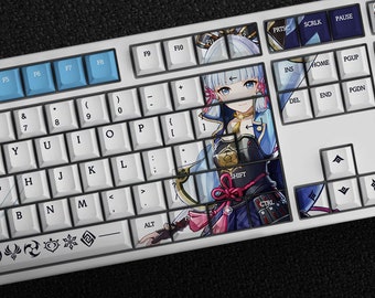 神里あやか原神インパクト キーキャップ セット、メカニカル キーボードのチェリー プロファイルのための 144 キー PBT |神里彩花 カスタムキーキャップ