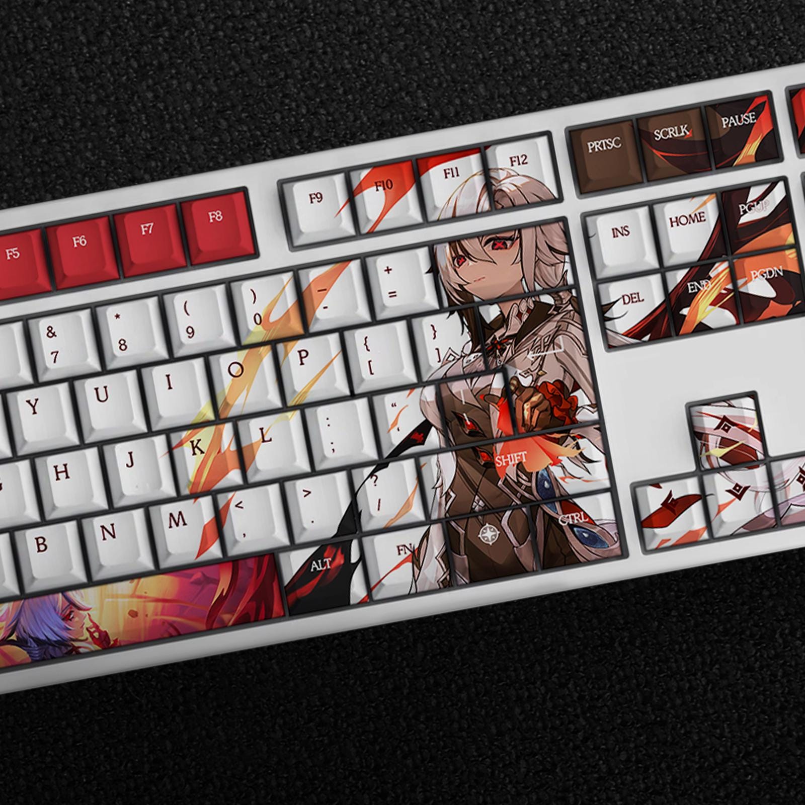 Arlecchino Genshin Impact キーキャップセット、144 キー PBT メカニカルキーボード用 Cherry プロファイル | Genshin Impact カスタムキーキャップ