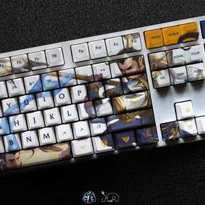 Xin Zhao - The Seneschal of Demacia LOL Series Keycap Set, 112 Keys PBT For Mechanical Keyboard OEM Profile | Xin Zhao Gaming Custom Gift