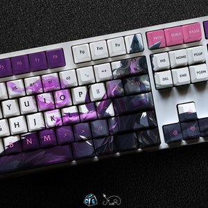 Ahri - The Nine Tailed Fox LOL Series Keycap Set, 112 tasti PBT per tastiera meccanica Profilo OEM / Congrega Ahri Lol Decor Gaming Regalo personalizzato